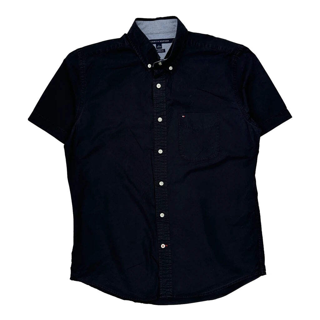 Tommy Hilfiger Short Sleeve Shirt - Medium Navy Cotton