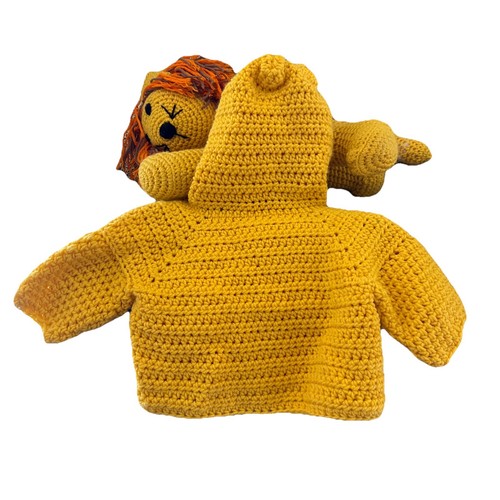 Set maglione bambino all'uncinetto abbinato imbottito leone amigurumi Giappone vintage MCM LEGGI - Foto 4 di 15