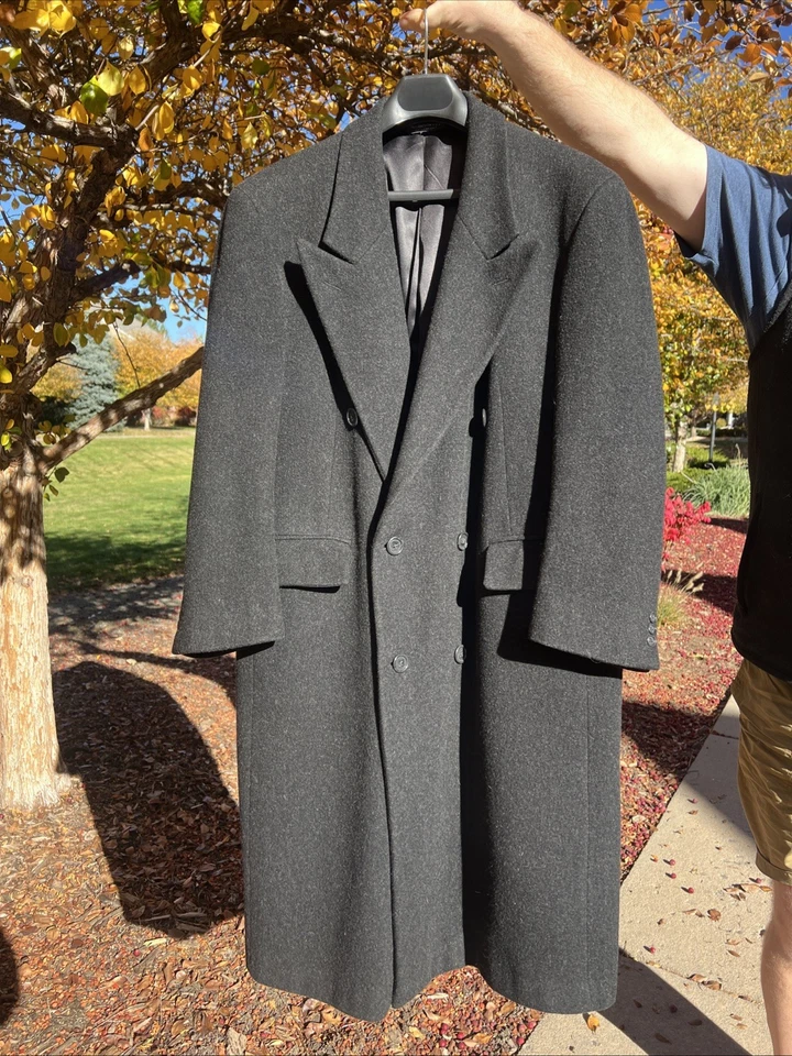 IMPRESIONANTE Abrigo Largo Pecho Christian Dior Monsieur Sport Dbl Lana Negra ¡VER FOTOS! Foto 3 de 4