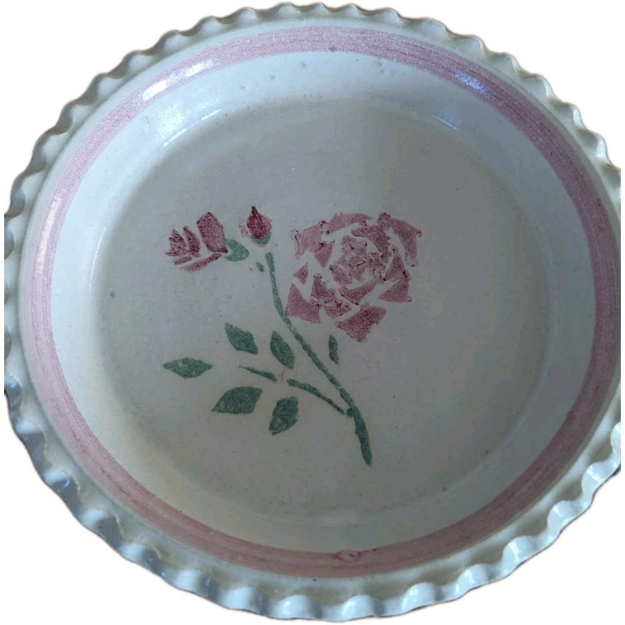 Handmade Ruffle Edge Stoneware Pottery Pie Plate Quiche Dish Artist Signed 10"
Opens in a new window