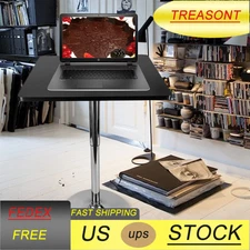 Black Square Bar Stool Pub Bar Table Adjustable 360° Swivel Counter Height HOT