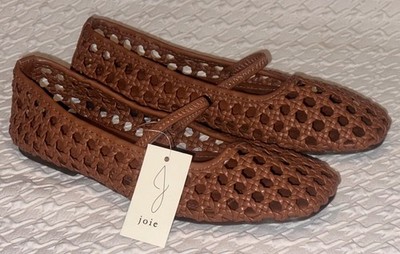 JOIE Weavy Brown Open Weave Ballet Flats Shoes NEW Womens Sz 7.5