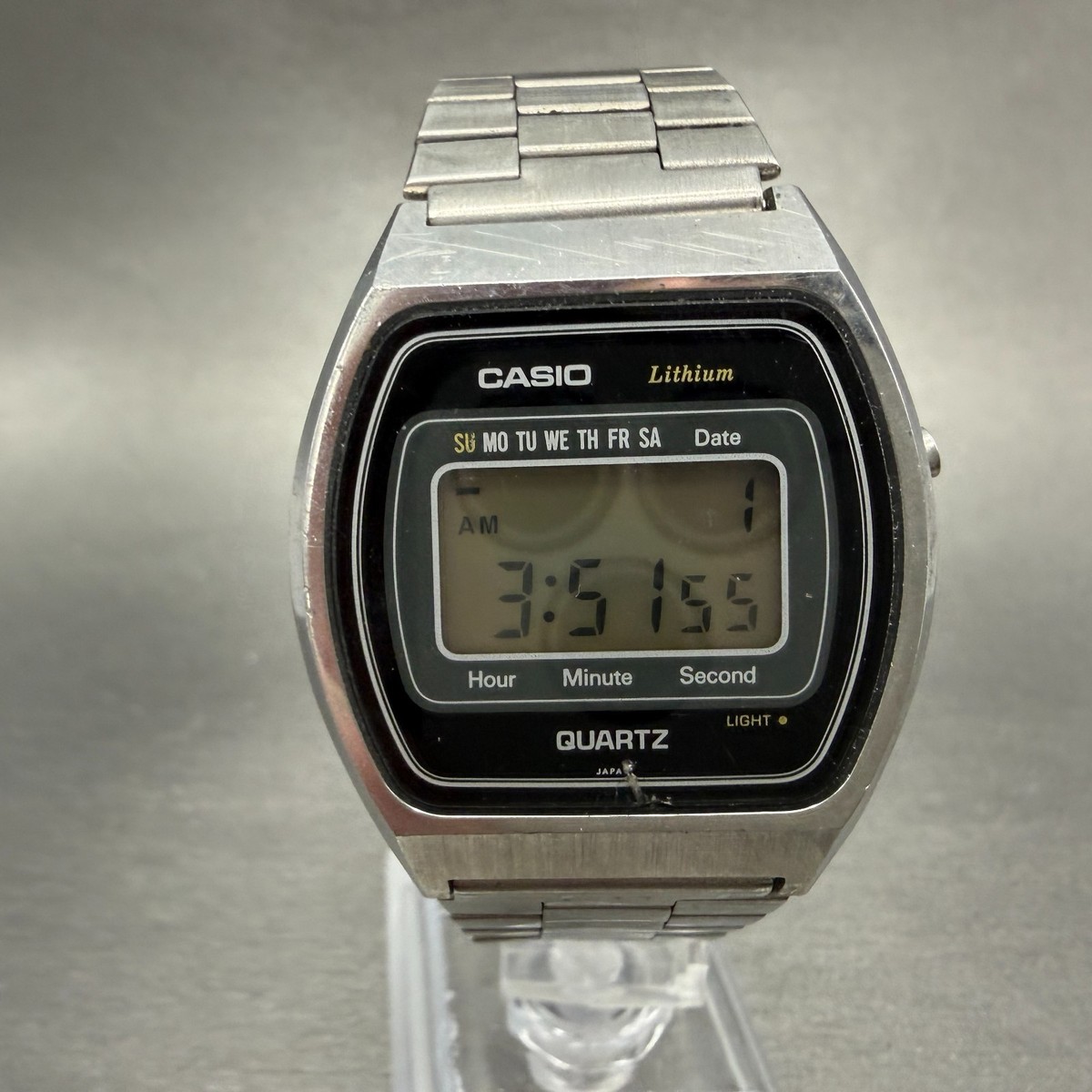 34mm Casual Digital Quartz Watch - Stainless Steel Bracelet Timex - T80 34mm Stainless Steel Digital Watch - Silver Timex main image 2