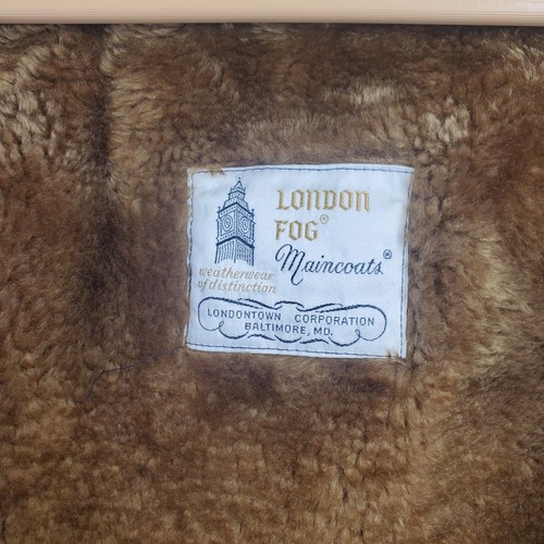 Men's London Fog Tan Maincoats Faux Fur Lined Trench Coat Size 46 Reg - Picture 6 of 12
