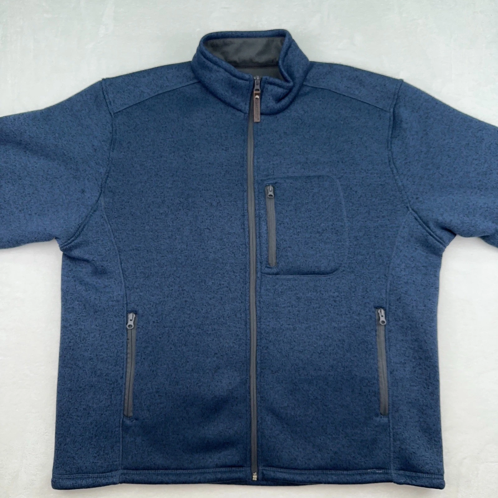 Smith's Workwear Mens XL Blue Full Zip Fleece Lined Jacket Cozy Winter Warm
