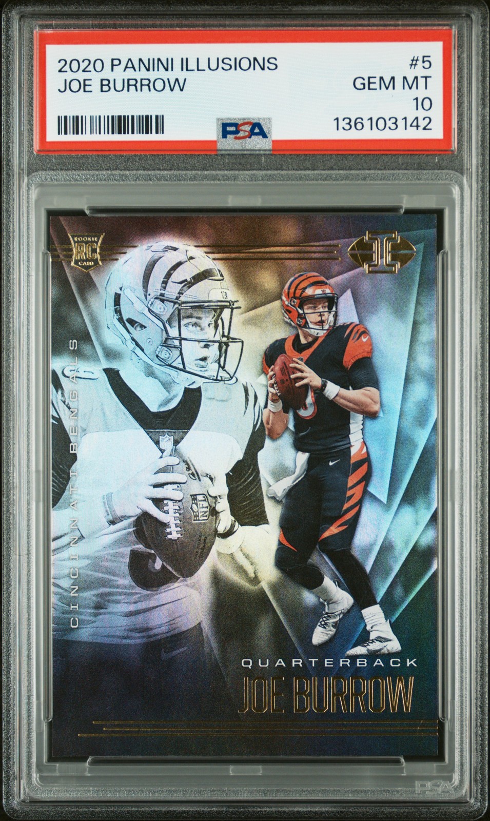 2020 PANINI ILLUSIONS #5 JOE BURROW ROOKIE RC PSA 10