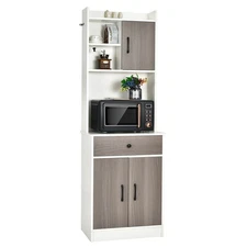 Giantex Pantry Organization and Storage, Tall Buffet Hutch Cabinet with Drawer