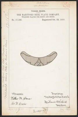 Photo:Hartford Heel Plate Co K Brand Boots Shoes Trademark 1889
