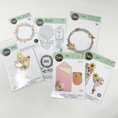 Sizzix Thinlits Floral Spring Easter Cutting Dies Bundle Flowers Stamps Wreath