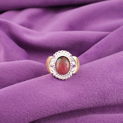 Sterling Silver Natural Black Rhodonite Stackable Sister Handmade Ring Jewelry