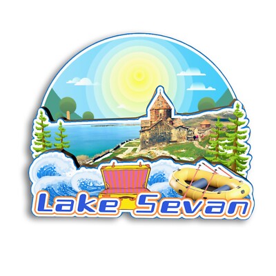Lake Sevan Armenia Refrigerator magnet 3D travel souvenirs wood craft gifts