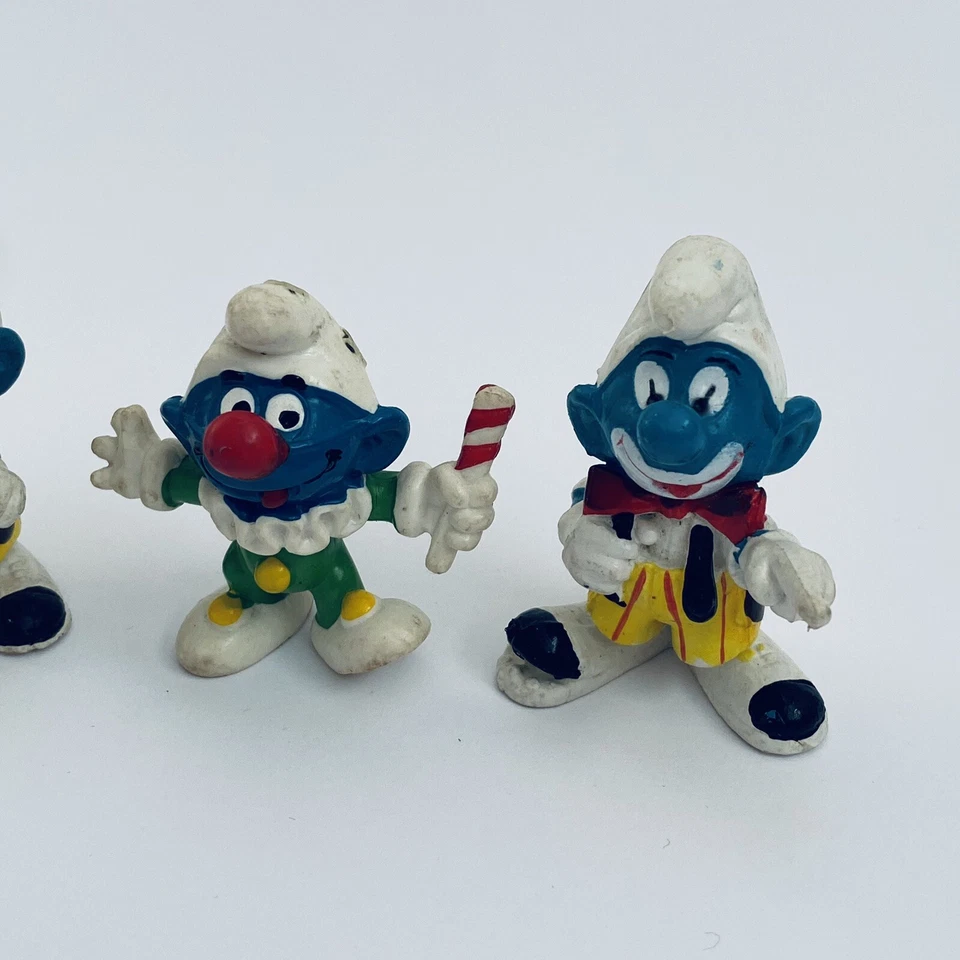 Estatuillas de colección de los Pitufos Loy Peyo Schleich raro circo payaso bufón pitufo años 70 Foto 3 de 4