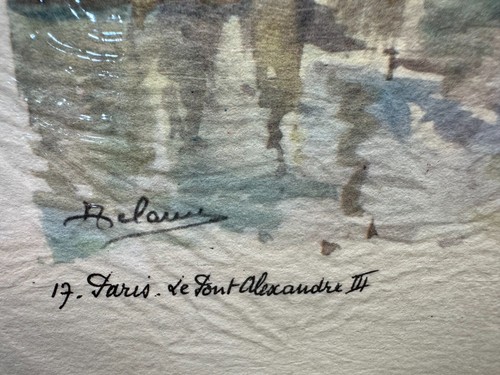 Lucien Delarue - Water Color Signed Sealed - Paris Le Pont Alexandre - Picture 3 of 4