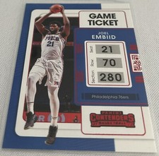 2021-22 Contenders Basketball Joel Embiid Philadelphia 76ers Game Ticket Red #67