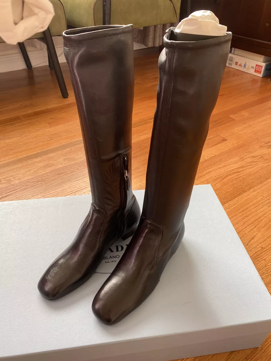 prada tall stretch leather boots