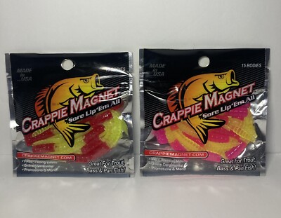 Leland Lures Crappie Magnet 15 Body Pack, Red/Pink Trout Bass Fishing Bait Lot 2