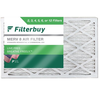 Filterbuy 20x30x2 Pleated Air Filters, Replacement for HVAC AC Furnace (MERV 8)