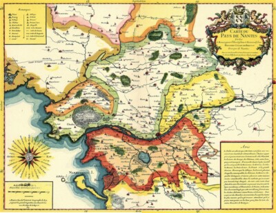 Reproduction carte ancienne - Pays de Nantes XVIIè