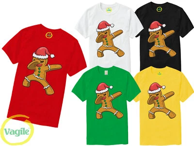 VAGILE New DAB Ginger DANCING -T-Shirt Gift Unisex Funny Tee Christmas Gingerbread Man