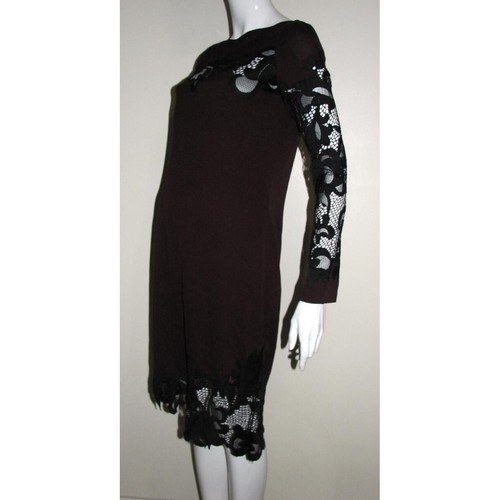 Diane von Furstenberg "Ernestina" silk and lace dress in burgundy, US 8 UK 12 - Picture 4 of 7