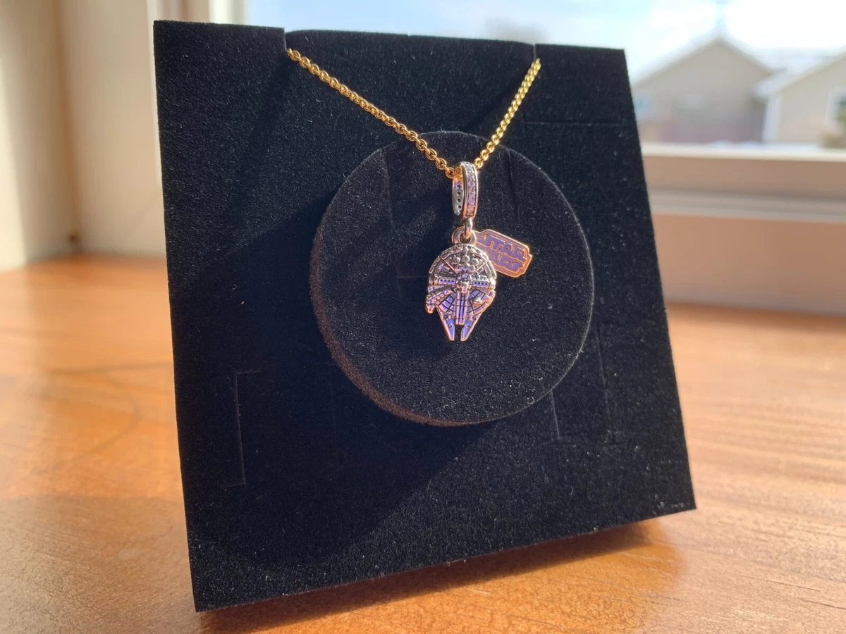Pandora Gold Plated Shine Necklace Star Wars Millennium Falcon