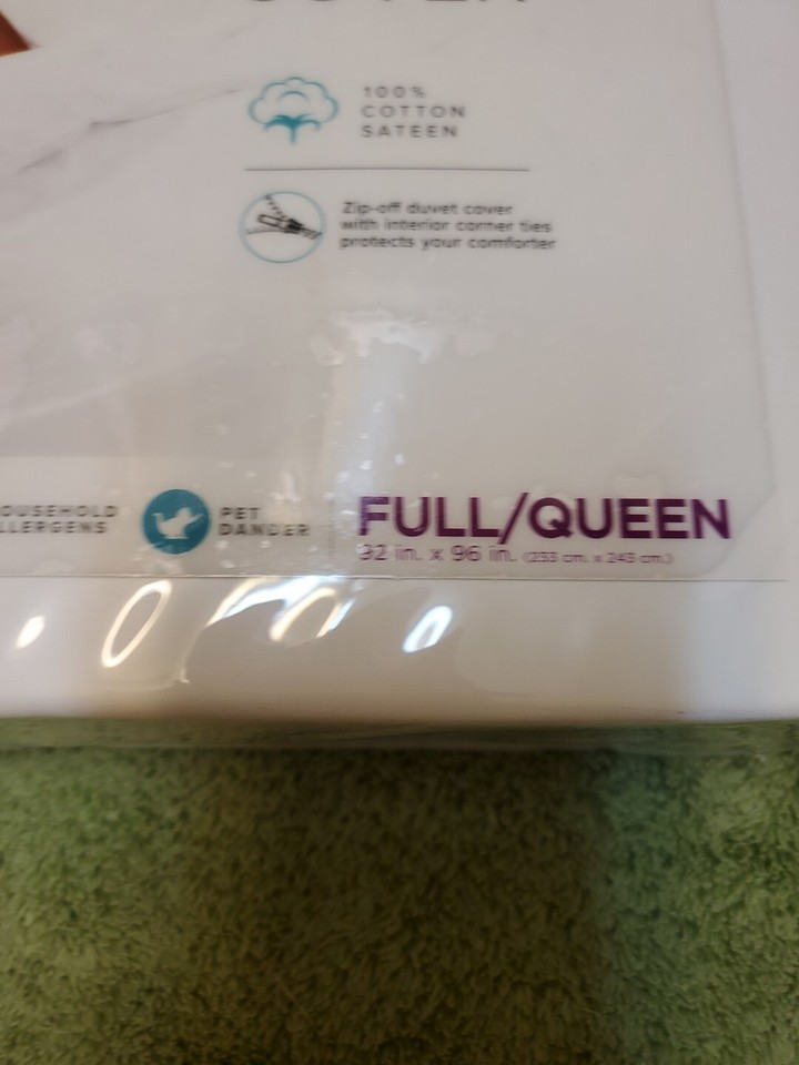 Claritin Ultimate Duvet Cover Queen HypoAllergenic White Cotton eBay