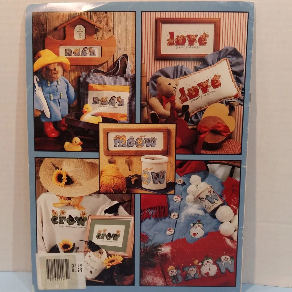 Children Just Say the Word Counted Cross Stitch 5 Patterns Snowmen Love Meow - Image 4 of 4