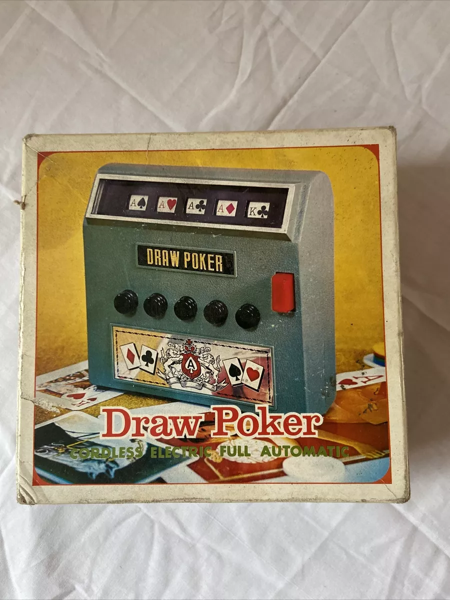 VINTAGE 1971 DRAW POKER CORDLESS ELECTRIC FULL AUTOMATIC GAME IN BOX