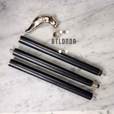 Vintage Wooden Cane Victorian Greyhound Brass Dog Head Handle Walking Stick