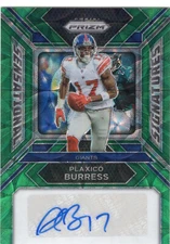 2023 Panini Prizm Football SS Auto Plaxico Burress Green Scope Prizm #19/75