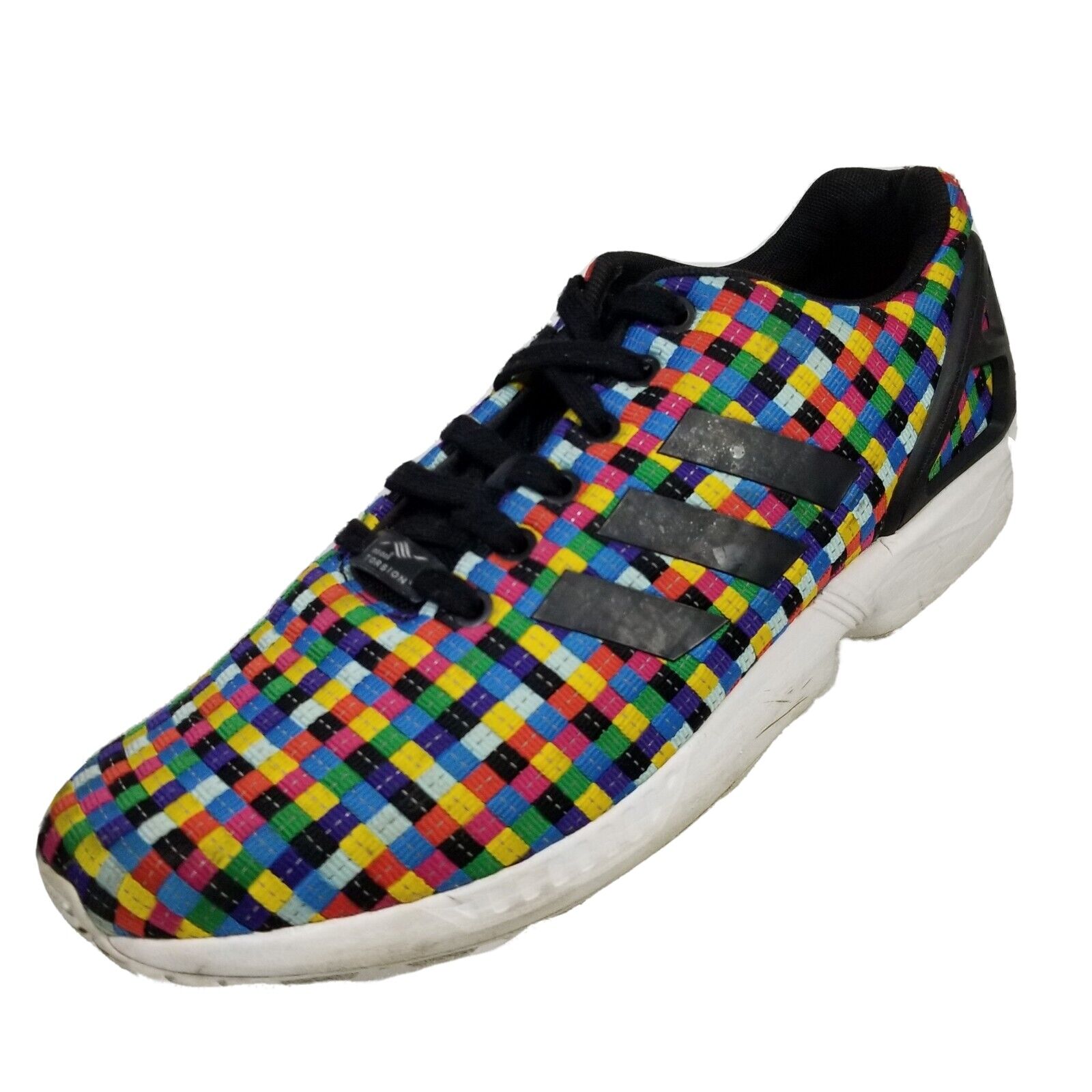 Adidas Running Shoes Men 9.5 Art ZX Flux Weave Multicolor Torsion Sneaker  S82749