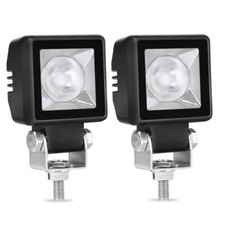 2x 2 Square Led Work Light Bar Spot Cube Pod Driving Fog Lamp For Jeep Bumper