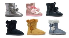 NEW Toddler Girls Snow Boot Buckle-Accent Unisex Winter Flat Heel Shoe Faux Fur