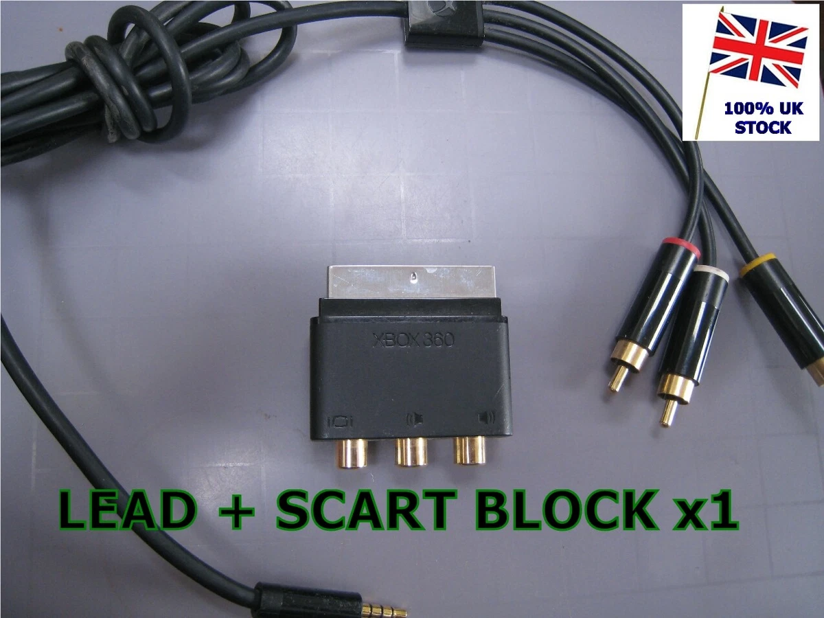 OFFICIAL GENUINE Xbox One X360E Headphone To RCA AV Cable Lead SCART Block