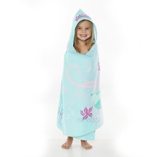 NWT DISNEY The Little Mermaid Soft Cozy Bath Wrap Hooded Towel 100 Cotton Blue