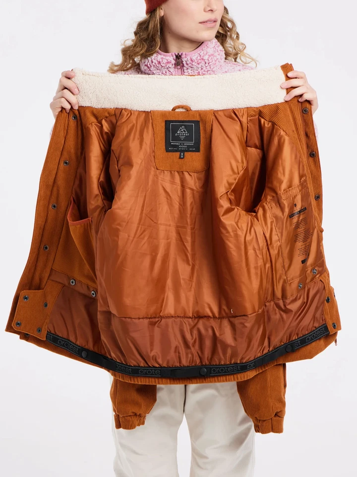 Protest Luchu Damen Cord Ski Snowboard Jacke Nutty Cognac (braun) - Bild 3 von 4