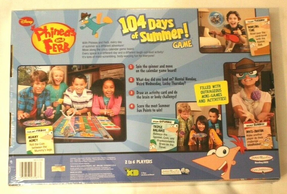 Phineas Ferb 104 Days Of Summer Juego de Mesa (Jakks Pacific, 2010) Precintado ¡NUEVO! GC1 Foto 2 de 2