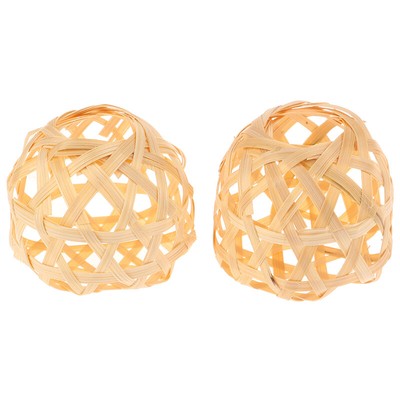 5PCS Bamboo Handwoven Lamp Shade Removable Light Cover Small Bamboo C:J~