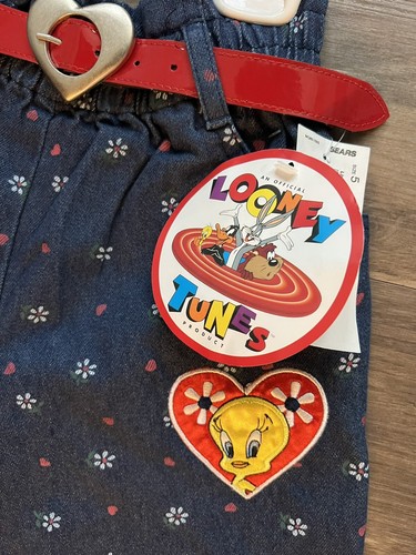 Vtg TEEETY BIRD Looney Tunes Girls Jeans NWT Sz 5 - Picture 2 of 8