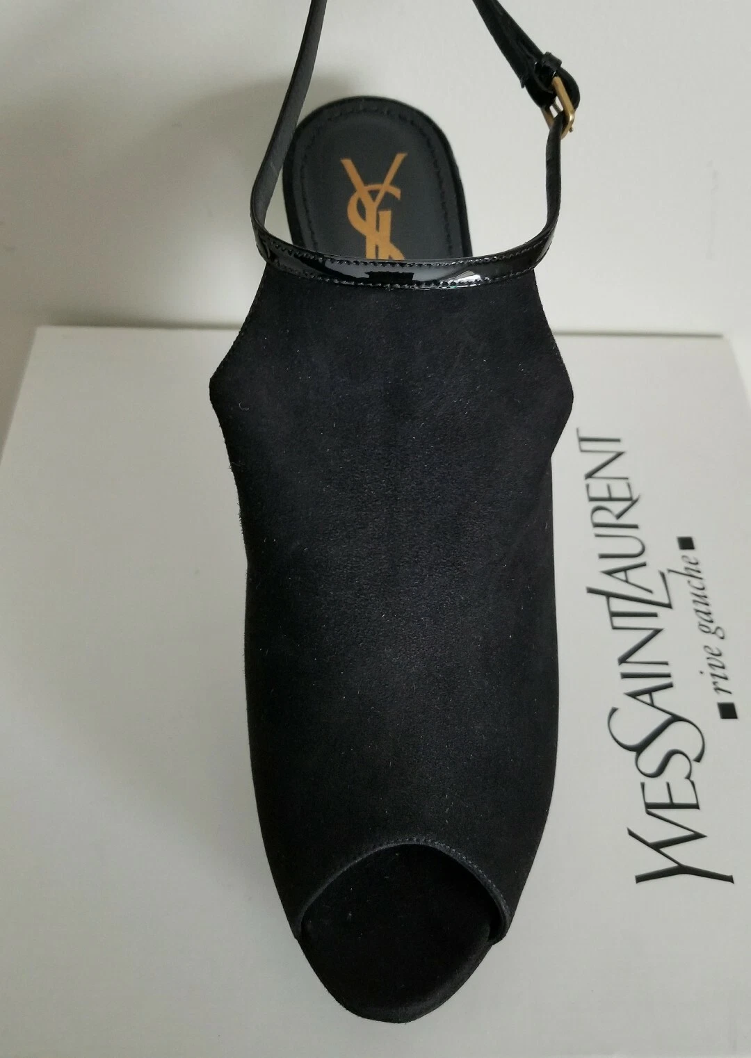 SAINT LAURENT (YSL) Yves Saint Laurent YSL FLOREALE Cinturino alla caviglia in pelle scamosciata 39 5 I LOVE SCARPE 80 MM