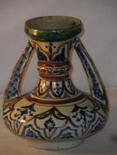 Vintage Nabeul? Tunisian Pottery Vase Amphora? Design 16.5cms Pottery Mark
