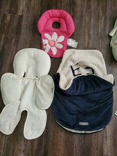 JJ Cole Bundle Me Blue Quilted Cover Zip Insulated  baby head support, infant