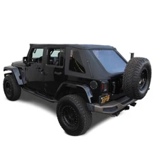 Jeep Wrangler 4 DR JK Frameless Top, 2007-2018, Tinted Windows, Black Sailcloth