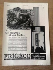 Publicité de 1932 Frigéco réfrigérateur électrique conserve légumes fruit - 2507