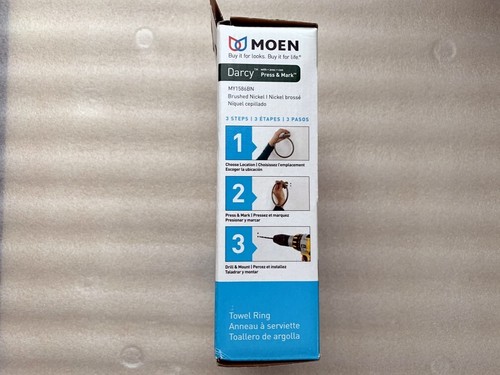 MOEN Darcy Towel Ring with Press and Mark in Brushed Nickel. - Picture 4 of 6