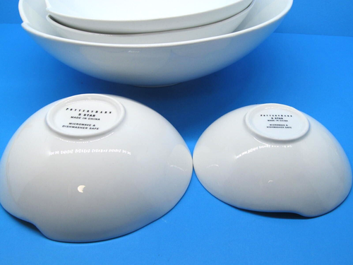 Pottery Barn 5 Star White Porcelain Bowls Set of 5 Excellent - Picture 6 of 8