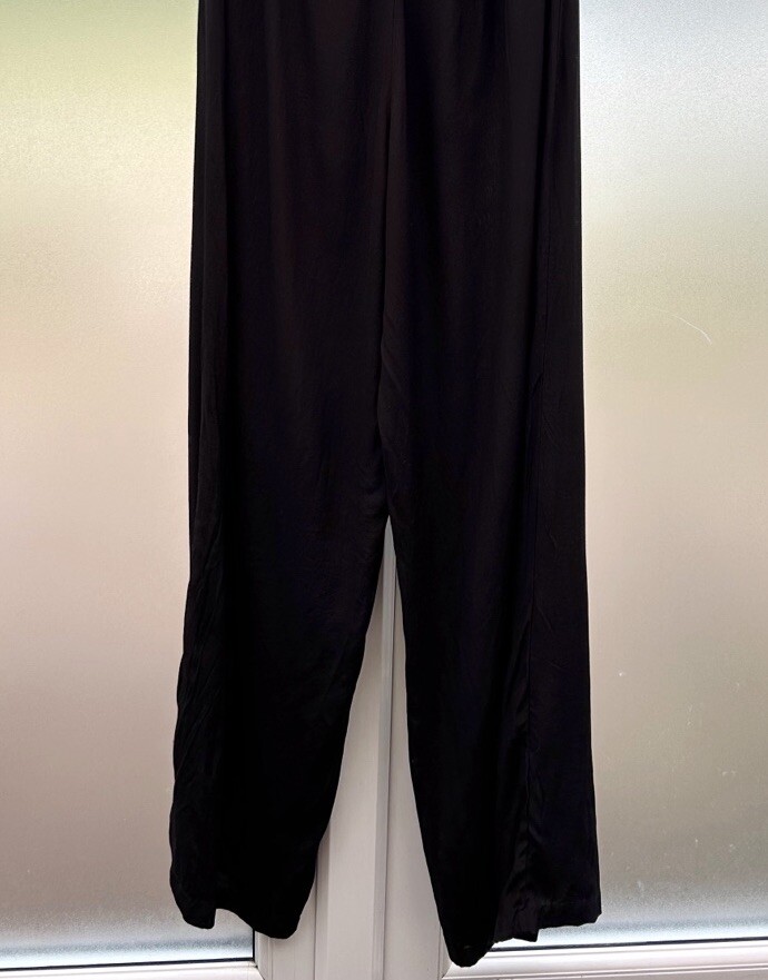 NEW Mango Black Wide Leg Halterneck Jumpsuit Size Large NWT thumbnail 10