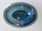Vintage Indiana Glass Blue Carnival Hen On Nest BASE ONLY Iridescent 7”