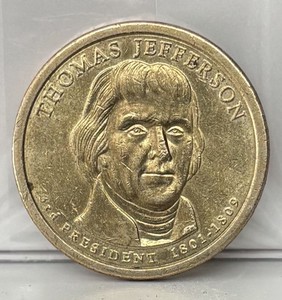 Thomas Jefferson 3rd President US One Dollar Coin 1801-1809