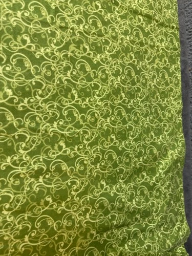 Green Flannel Scroll Pattern Soft PJ Apparel Blanket Fabric 5 Yds 10 Ins 42 W - product listing photo